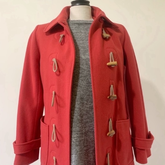 J. Crew Jackets & Blazers - J. Crew Orange Wool Toggle Jacket Size XS